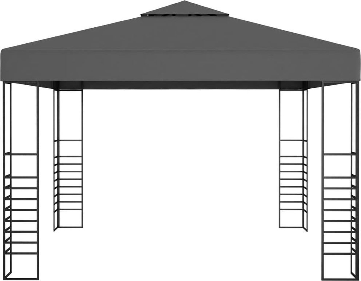 Vidaxl Tuinpaviljoen 3x3 M Antraciet - Grijs