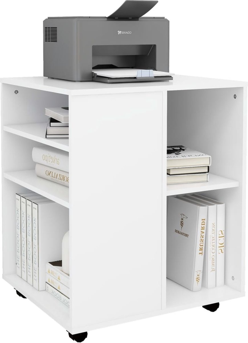 Vidaxl Kast Verrijdbaar 60x53x72 Cm Spaanplaat - Wit