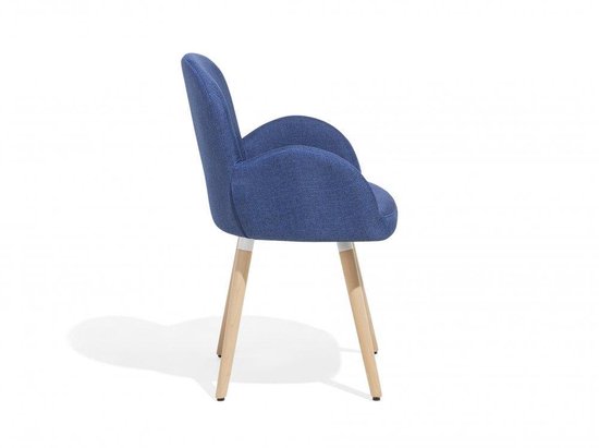 Beliani Brookville Eetkamerstoel Set Van 2 Polyester 52 X 43,5 Cm - Blauw
