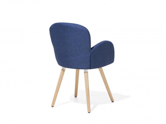 Beliani Brookville Eetkamerstoel Set Van 2 Polyester 52 X 43,5 Cm - Blauw