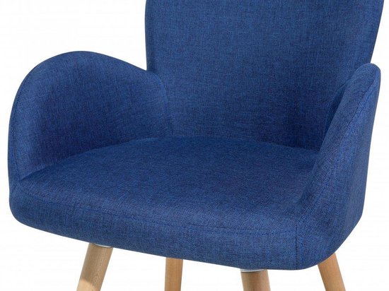 Beliani Brookville Eetkamerstoel Set Van 2 Polyester 52 X 43,5 Cm - Blauw