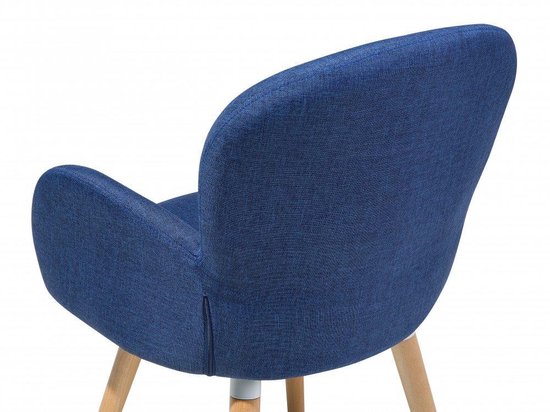 Beliani Brookville Eetkamerstoel Set Van 2 Polyester 52 X 43,5 Cm - Blauw
