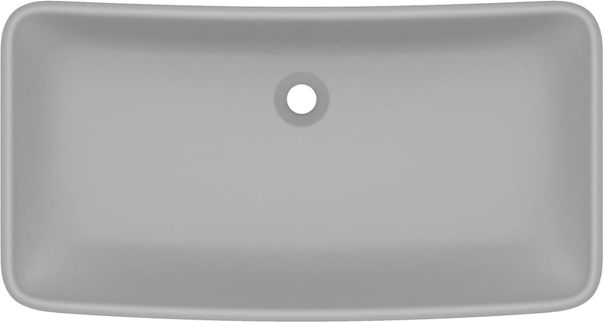 Vidaxl Wastafel Rechthoekig 71x38 Cm Keramiek Mat Licht - Grijs