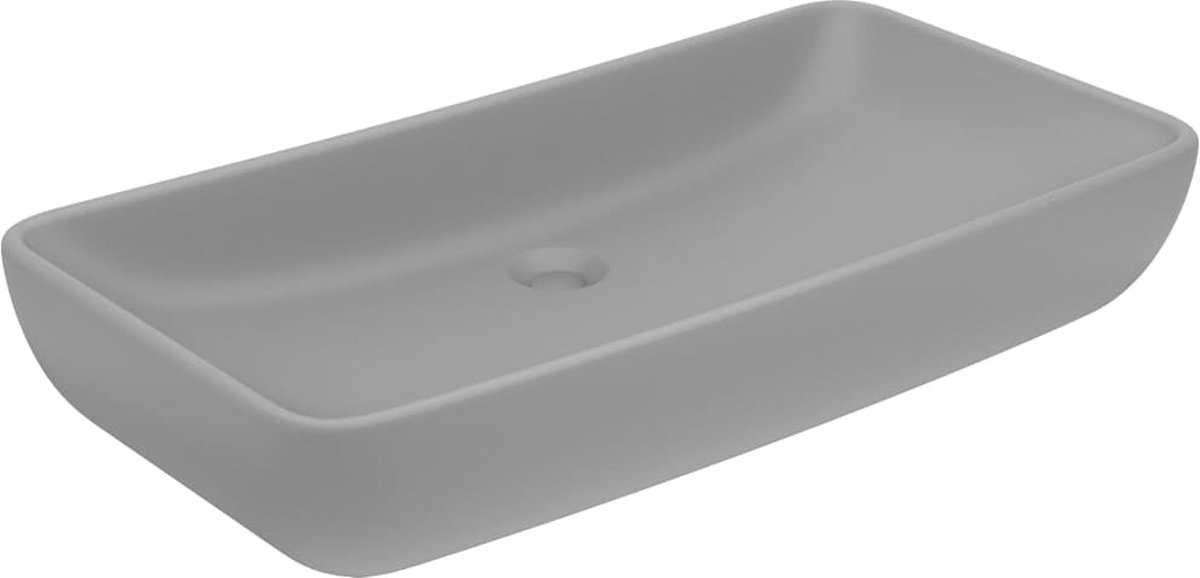 Vidaxl Wastafel Rechthoekig 71x38 Cm Keramiek Mat Licht - Grijs