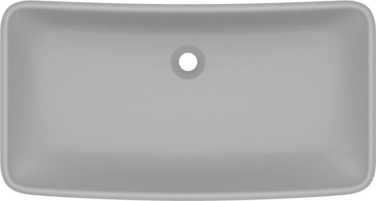 Vidaxl Wastafel Rechthoekig 71x38 Cm Keramiek Mat Licht - Grijs