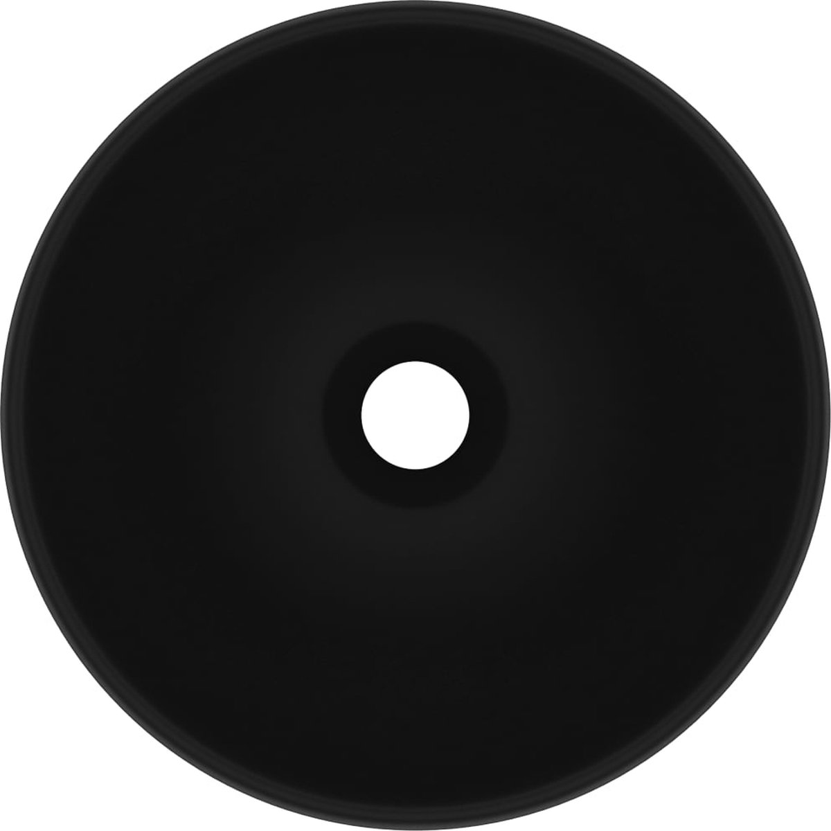 Vidaxl Wastafel Rond 32,5x14 Cm Keramiek Mat - Zwart