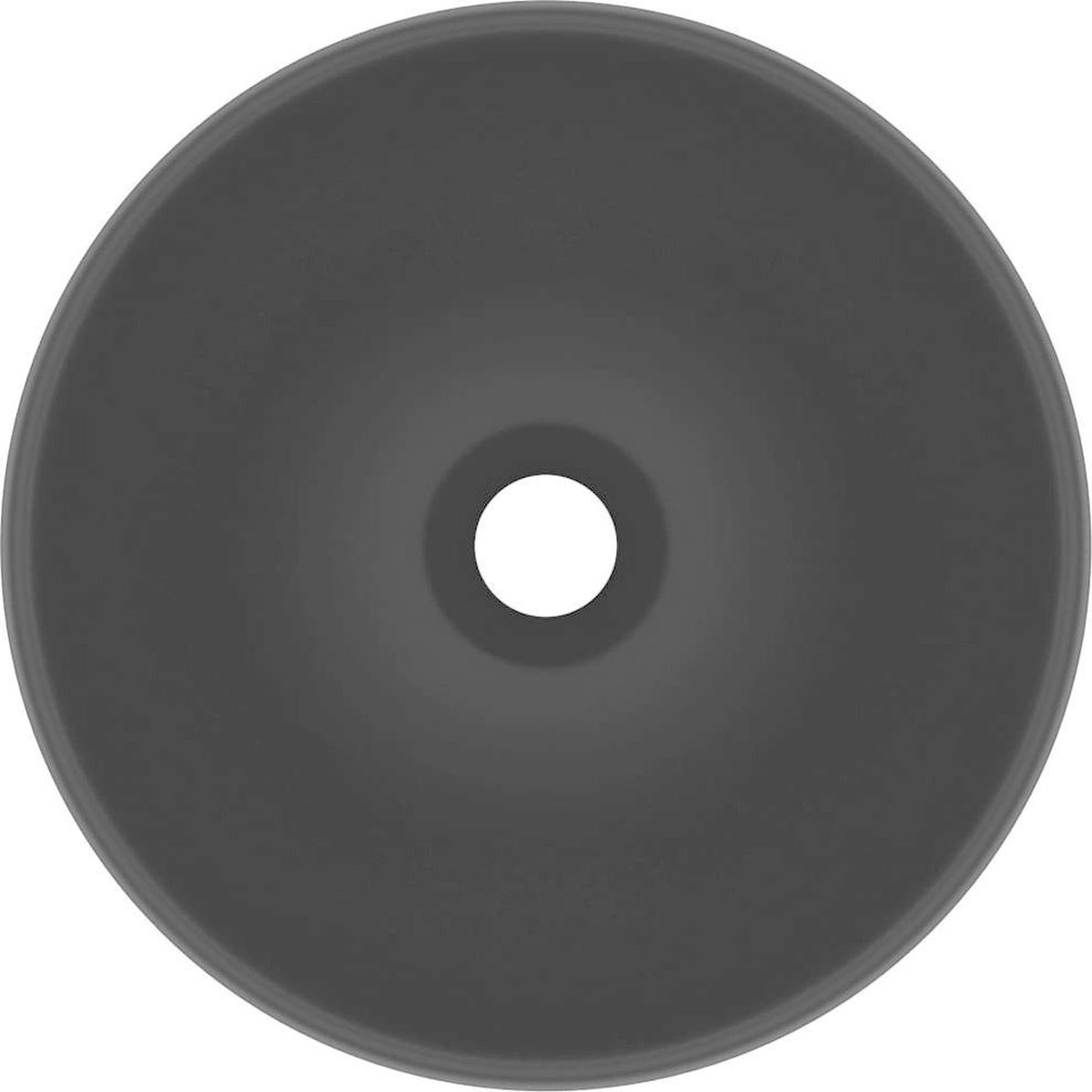 Vidaxl Wastafel Rond 32,5x14 Cm Keramiek Mat - Zwart