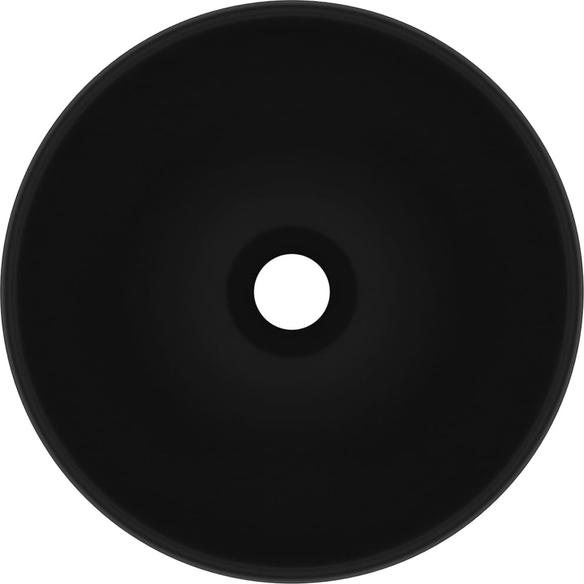 Vidaxl Wastafel Rond 32,5x14 Cm Keramiek Mat - Zwart