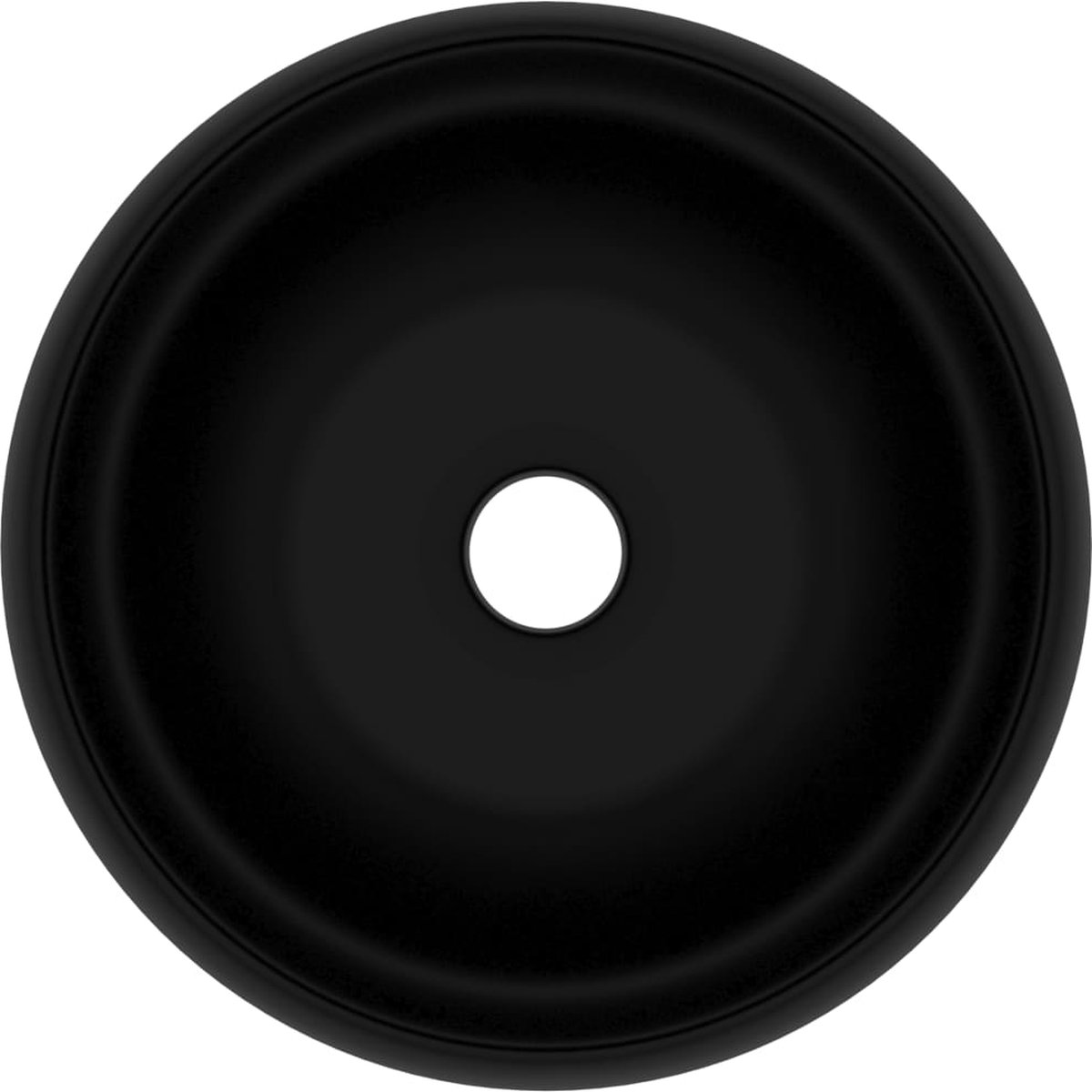 Vidaxl Wastafel Rond 40x15 Cm Keramiek Mat - Zwart