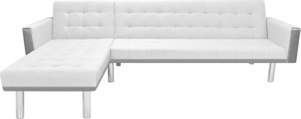 Vidaxl Hoekslaapbank 218x155x69 Cm Stof En - Grijs