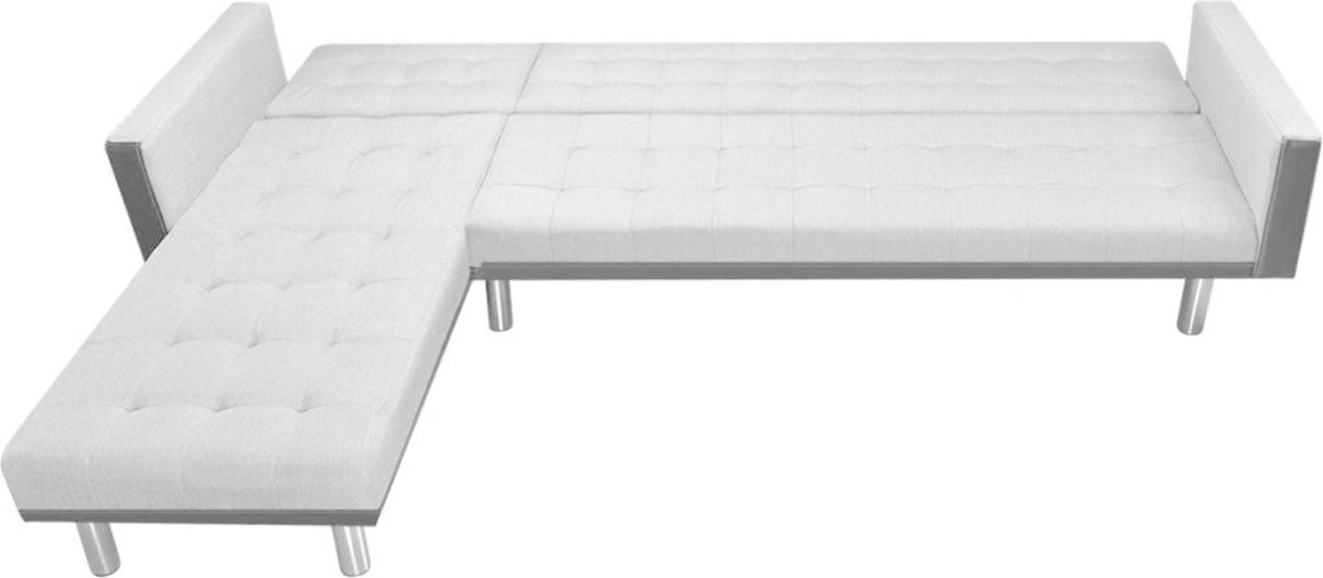 Vidaxl Hoekslaapbank 218x155x69 Cm Stof En - Grijs