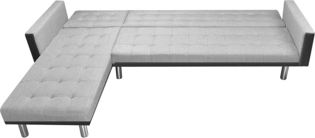 Vidaxl Hoekslaapbank 218x155x69 Cm Stof En - Grijs