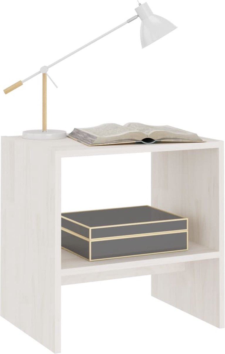 Vidaxl Nachtkastjes 2st 40x30,5x40 Cm Massief Grenenhout - Wit