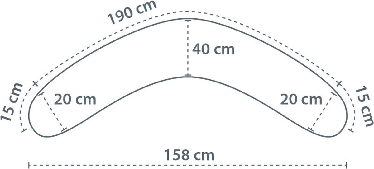 Theraline Voedingskussen Met Bamboe Hoes Melange Blue Grey 190 Cm - Blauw