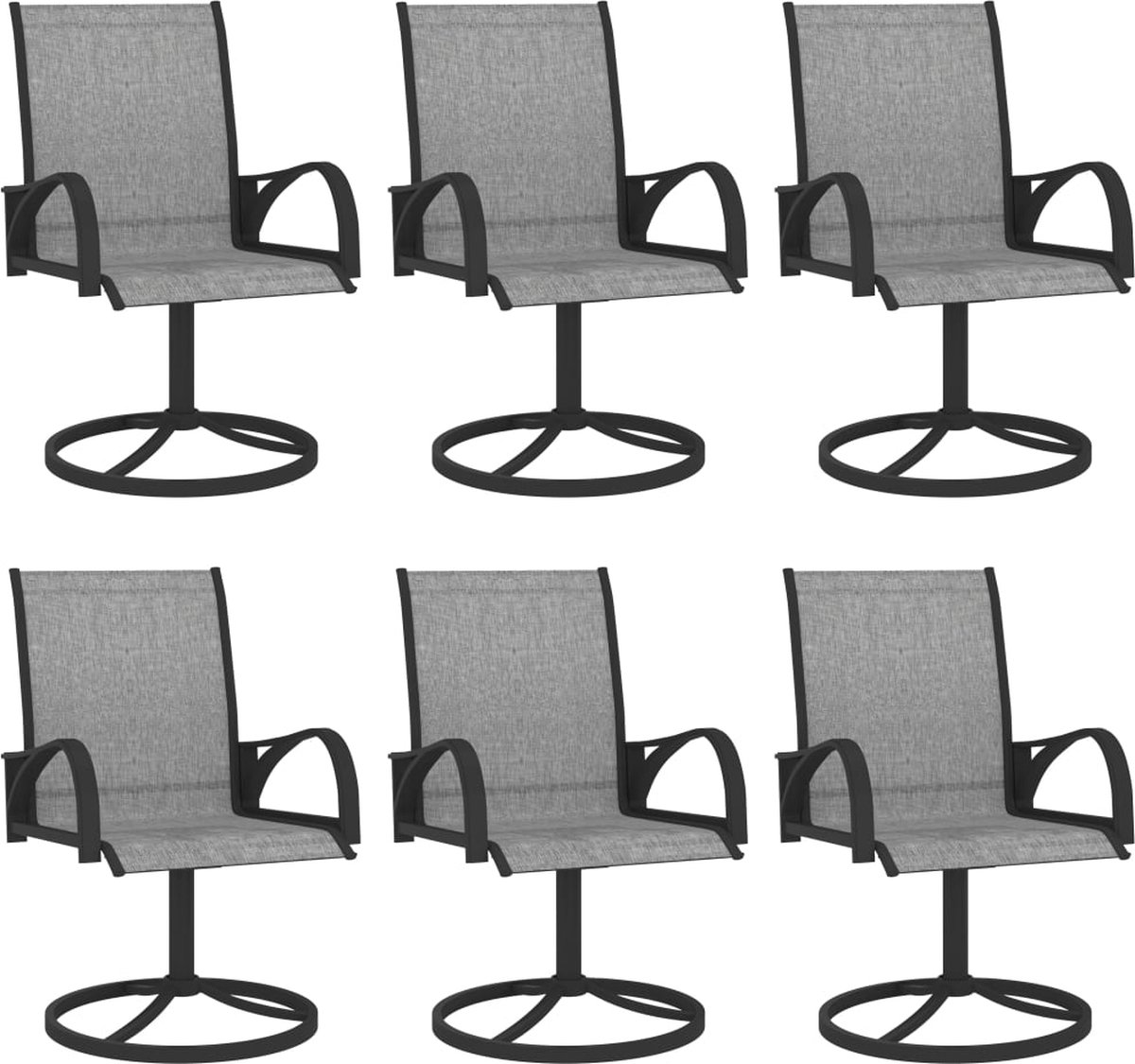 Vidaxl 7-delige Tuinset Textileen En Staal - Grijs