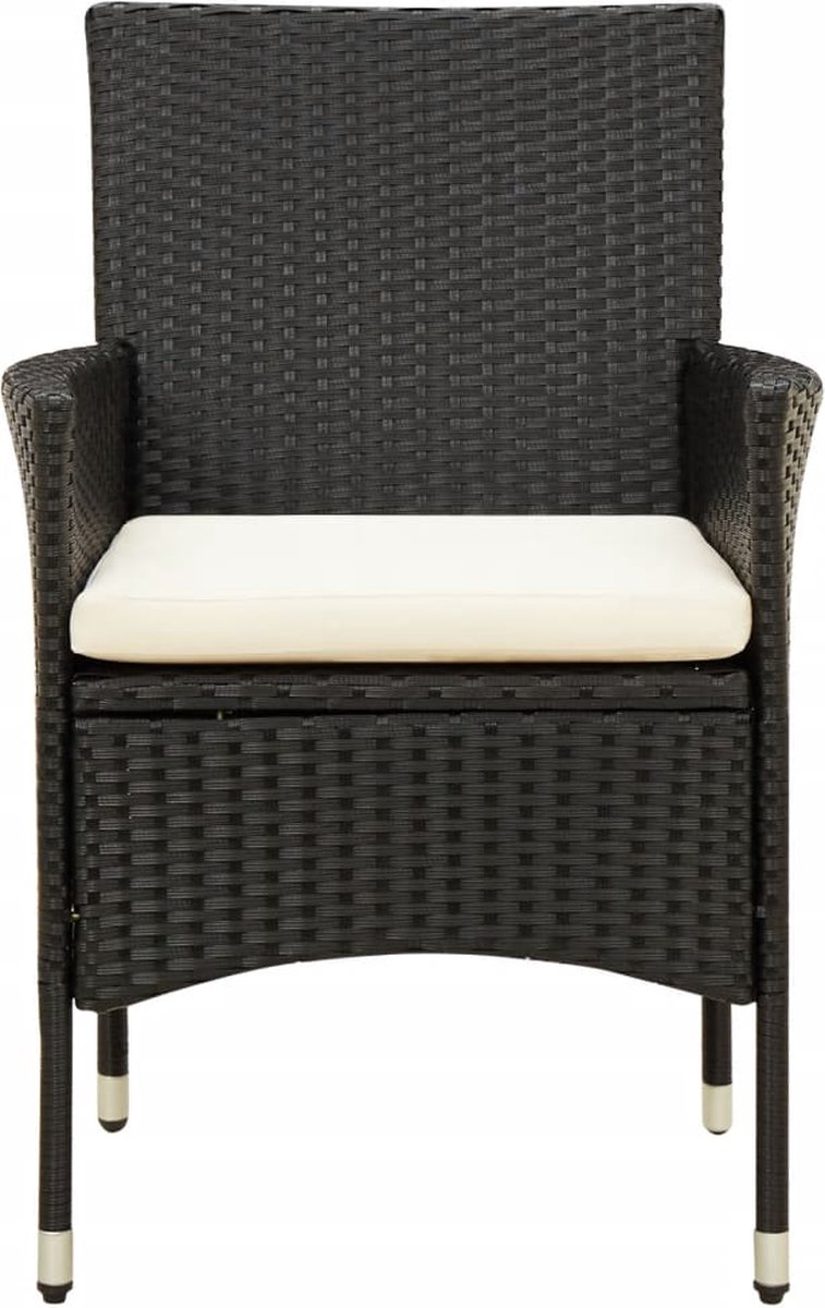 Vidaxl 7-delige Tuinset Met Kussens Poly Rattan - Zwart