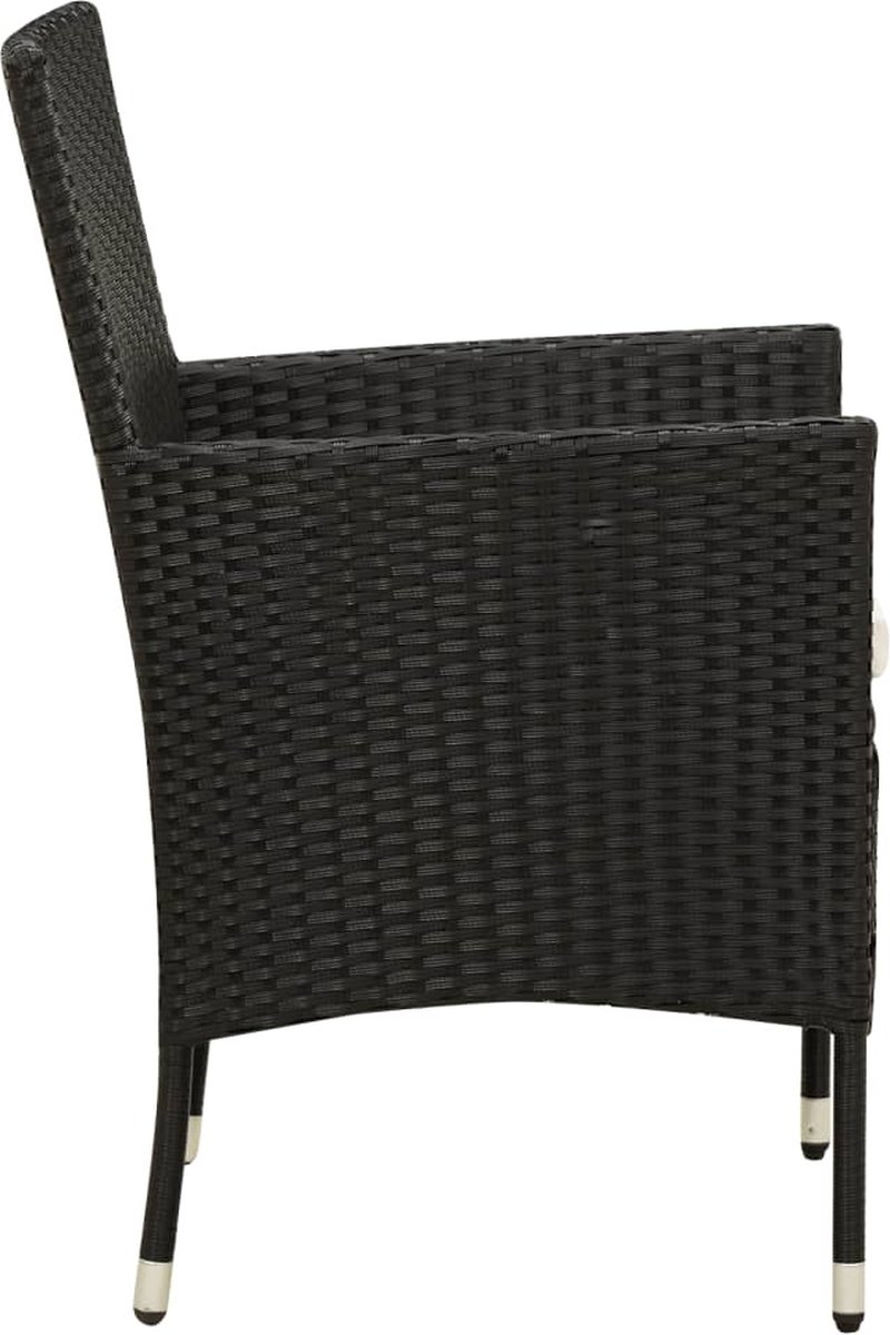 Vidaxl 7-delige Tuinset Met Kussens Poly Rattan - Zwart