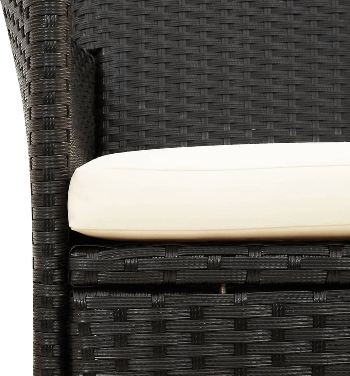 Vidaxl 7-delige Tuinset Met Kussens Poly Rattan - Zwart