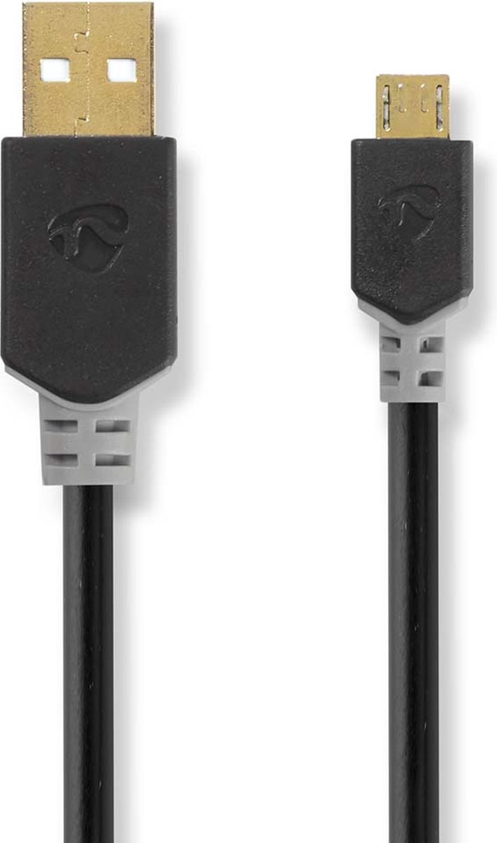 Nedis Usb-kabel - Antraciet - 2.00 M - Zwart