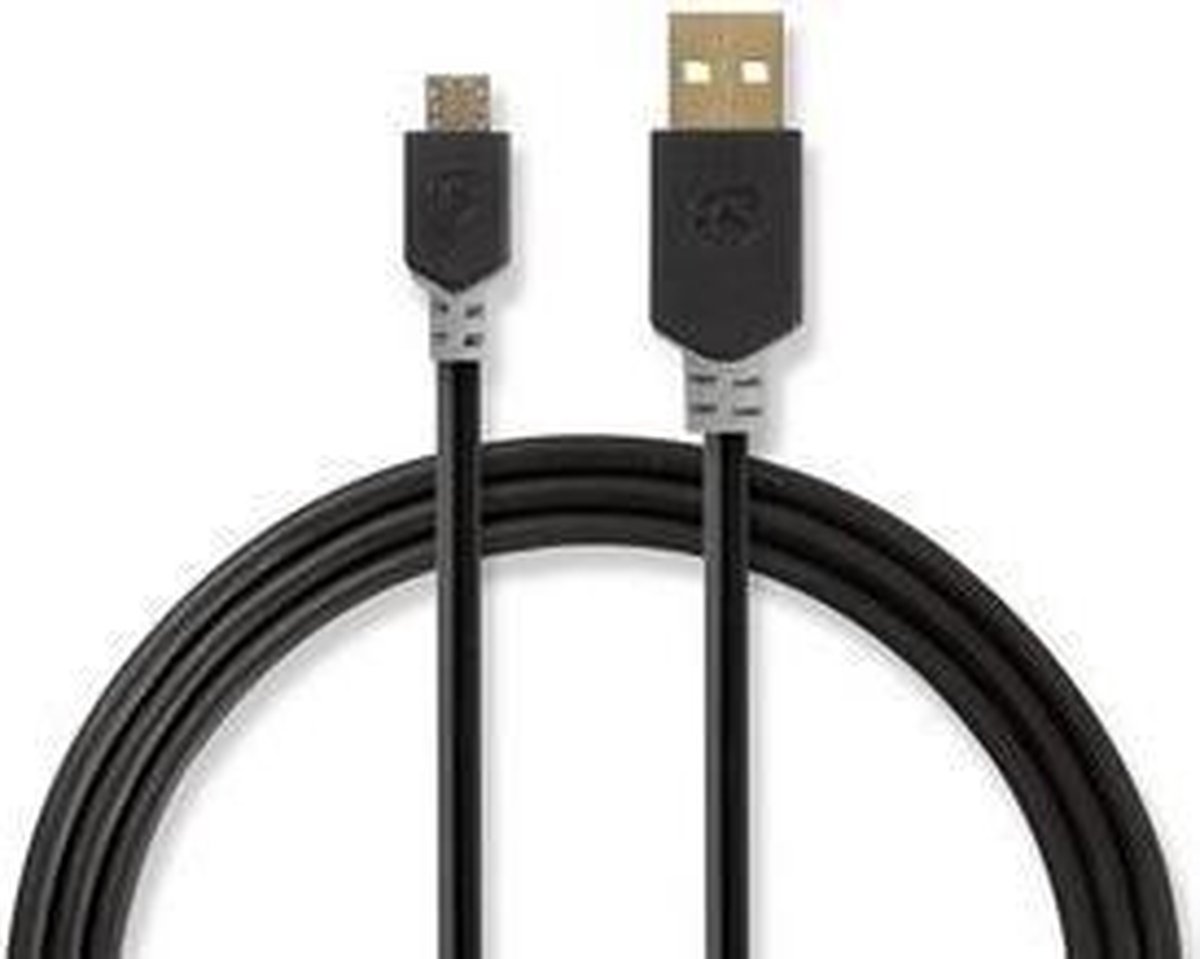 Nedis Usb-kabel - Antraciet - 2.00 M - Zwart