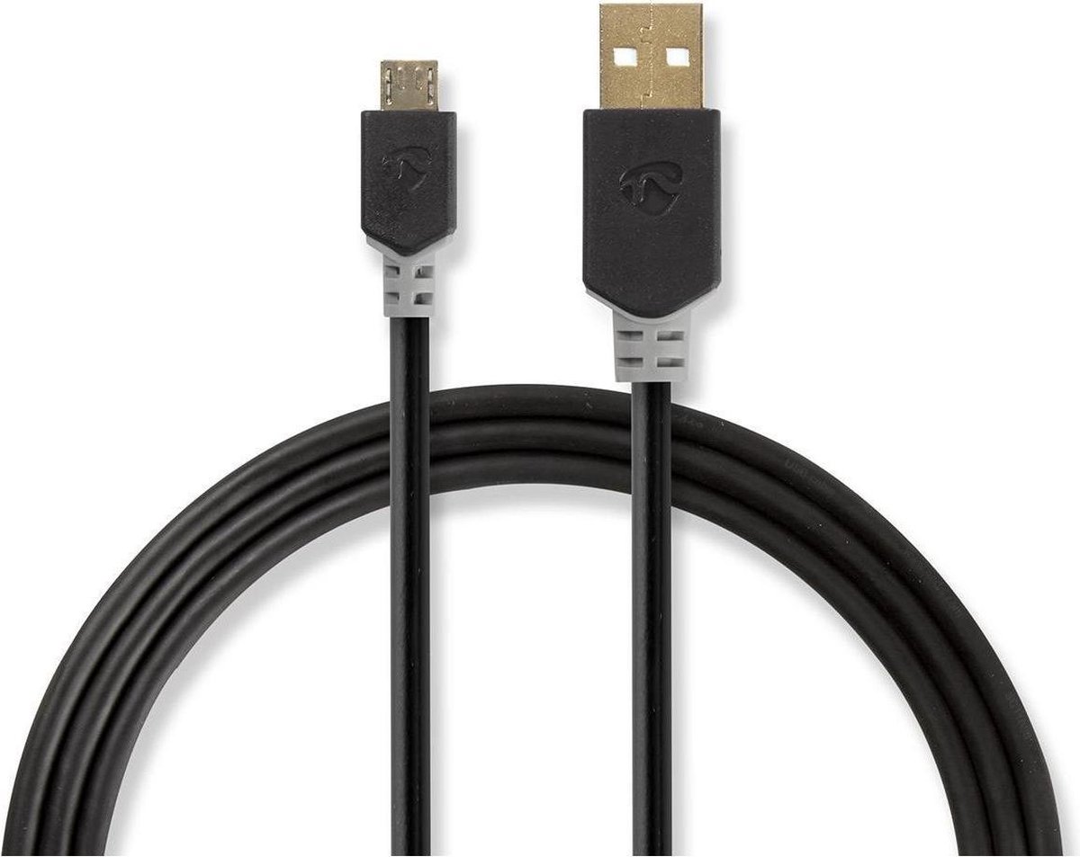 Nedis Usb-kabel - Antraciet - 2.00 M - Zwart