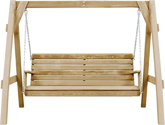 Vidaxl Schommelbank Voor Buiten 205x150x157 Cm Grenenhout - Bruin