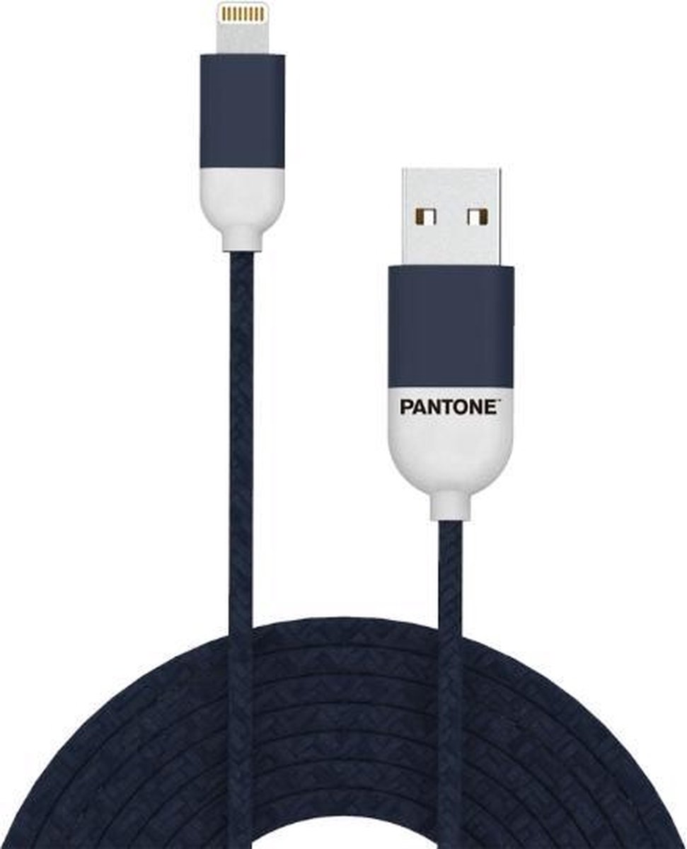 Usb-lightning Kabel, Zwart - Rubber - Celly Pantone - Blauw