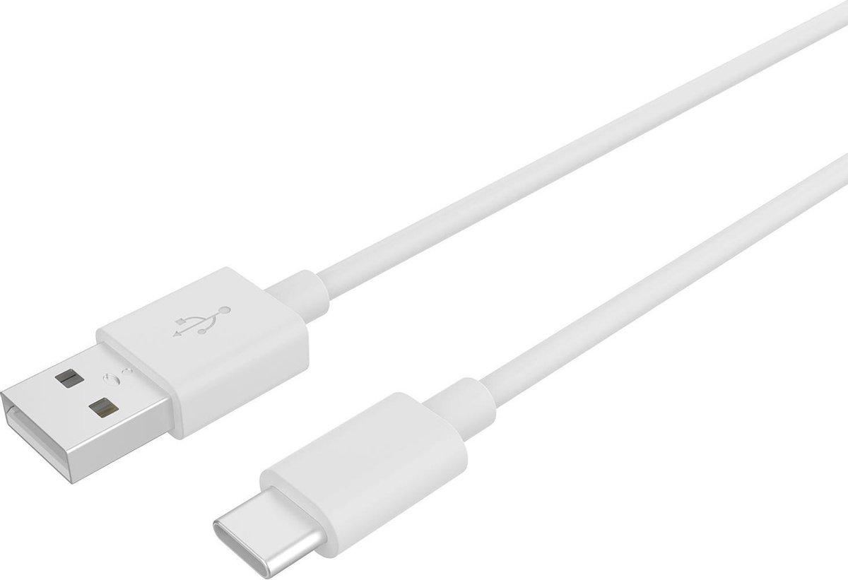 Usb-kabel Type C, 1 Meter, Wit - Pvc - Celly Procompact