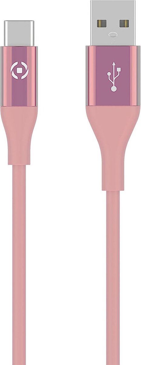 Usb-kabel Type-c, 1 Meter, - Siliconen - Celly Feeling - Roze