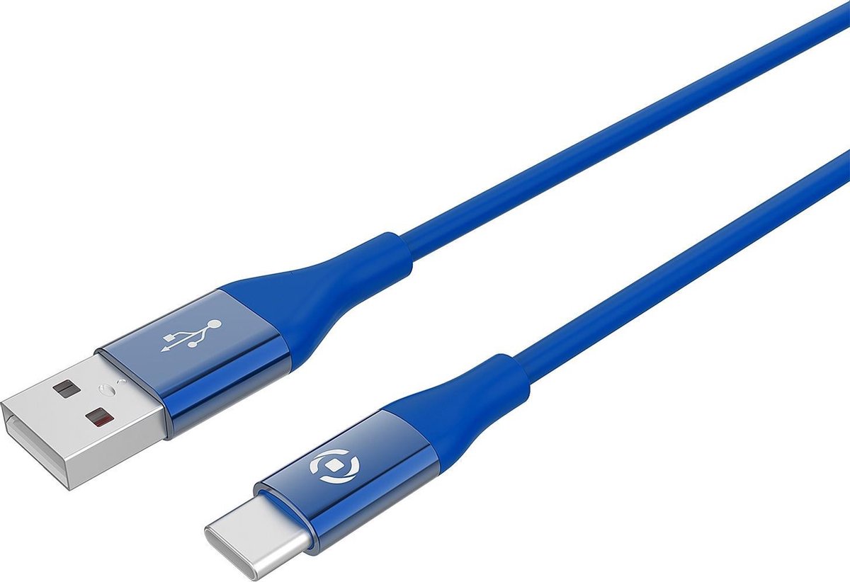 Usb-kabel Type-c, 1 Meter, - Siliconen - Celly Feeling - Blauw