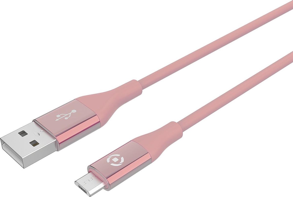 Usb-kabel Type-c, 3 Meter, - Siliconen - Celly Feeling - Roze