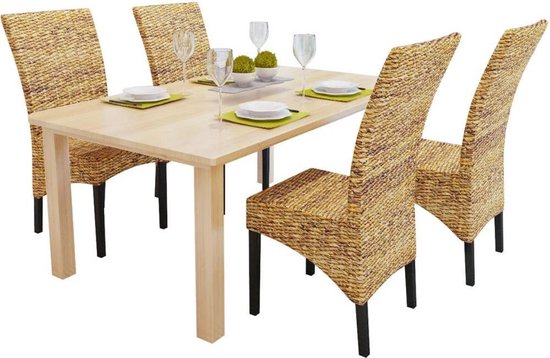 Vidaxl Eetkamerstoelen 4 Stuks Abaca - Bruin