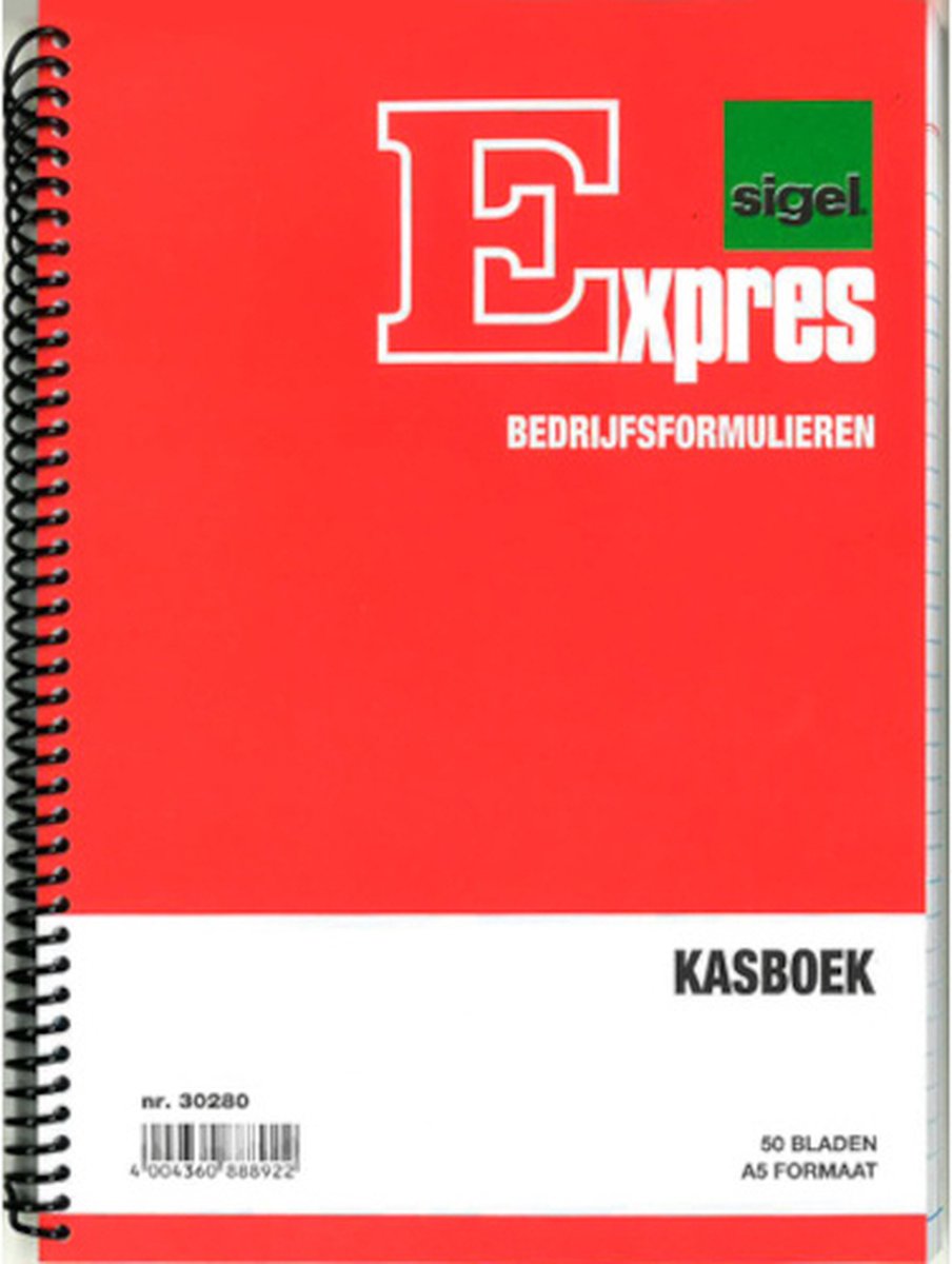 Sigel Expres Kasboek A5 Papier 50 Vel - Rood