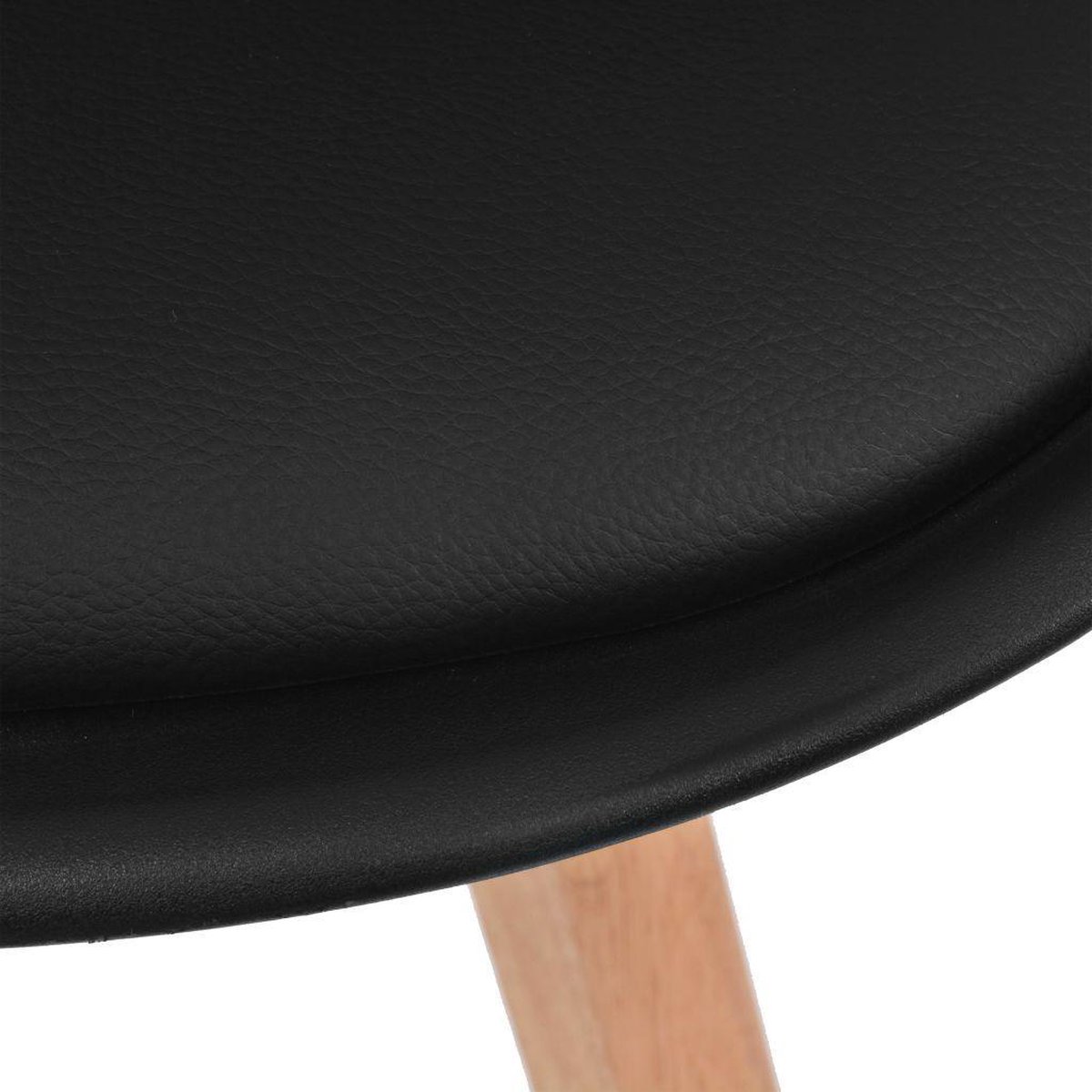 Vidaxl Eetkamerstoelen Kunstleer Massief Hout 6 St - Zwart