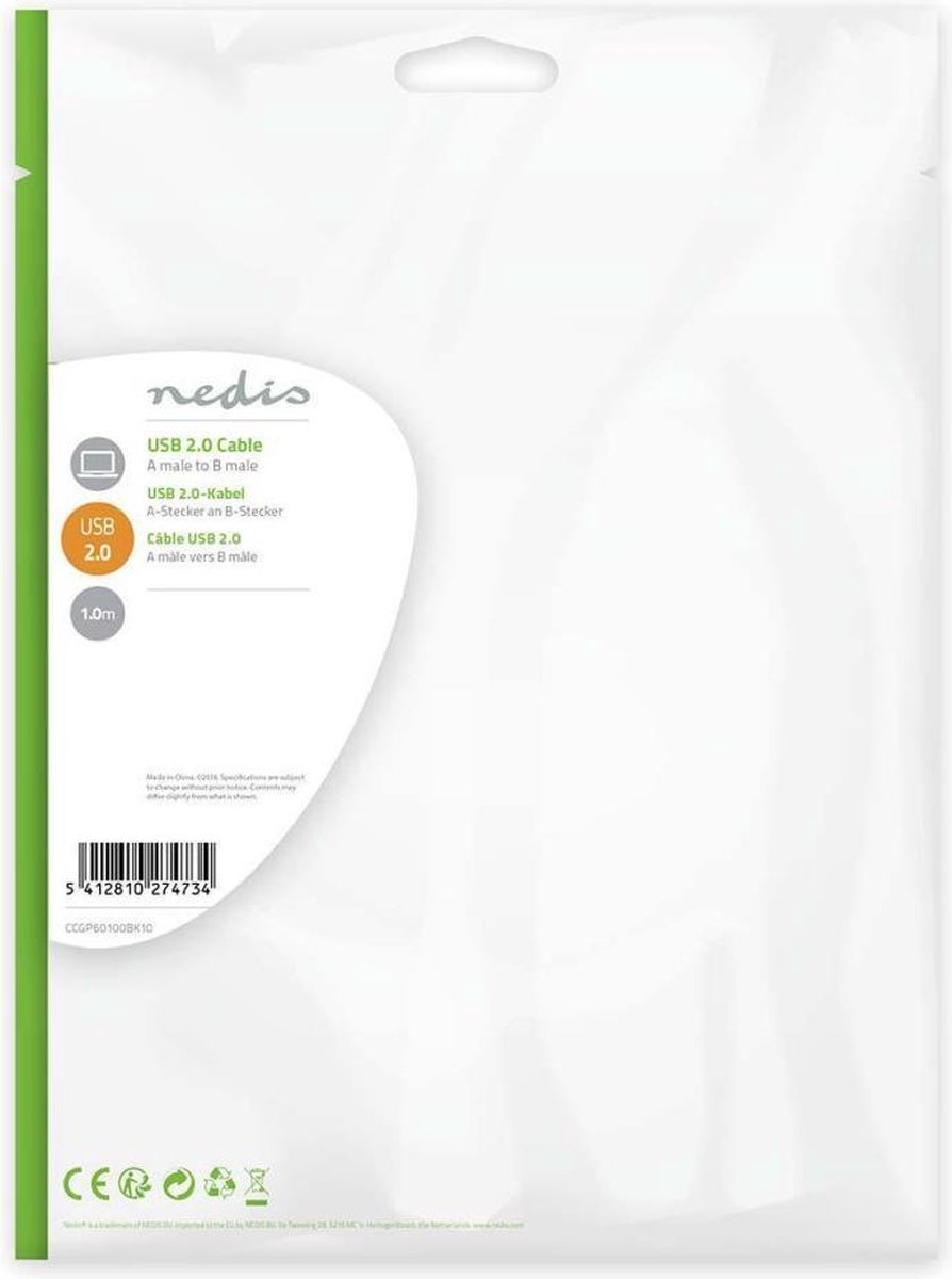 Nedis Usb-kabel 1.00 M - Zwart