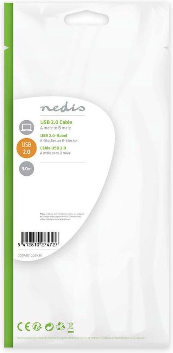 Nedis Usb-kabel 3.00 M - Zwart