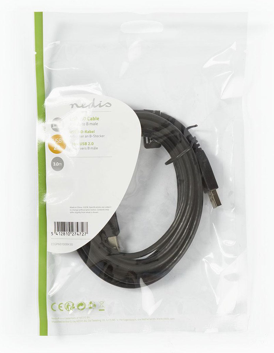 Nedis Usb-kabel 3.00 M - Zwart