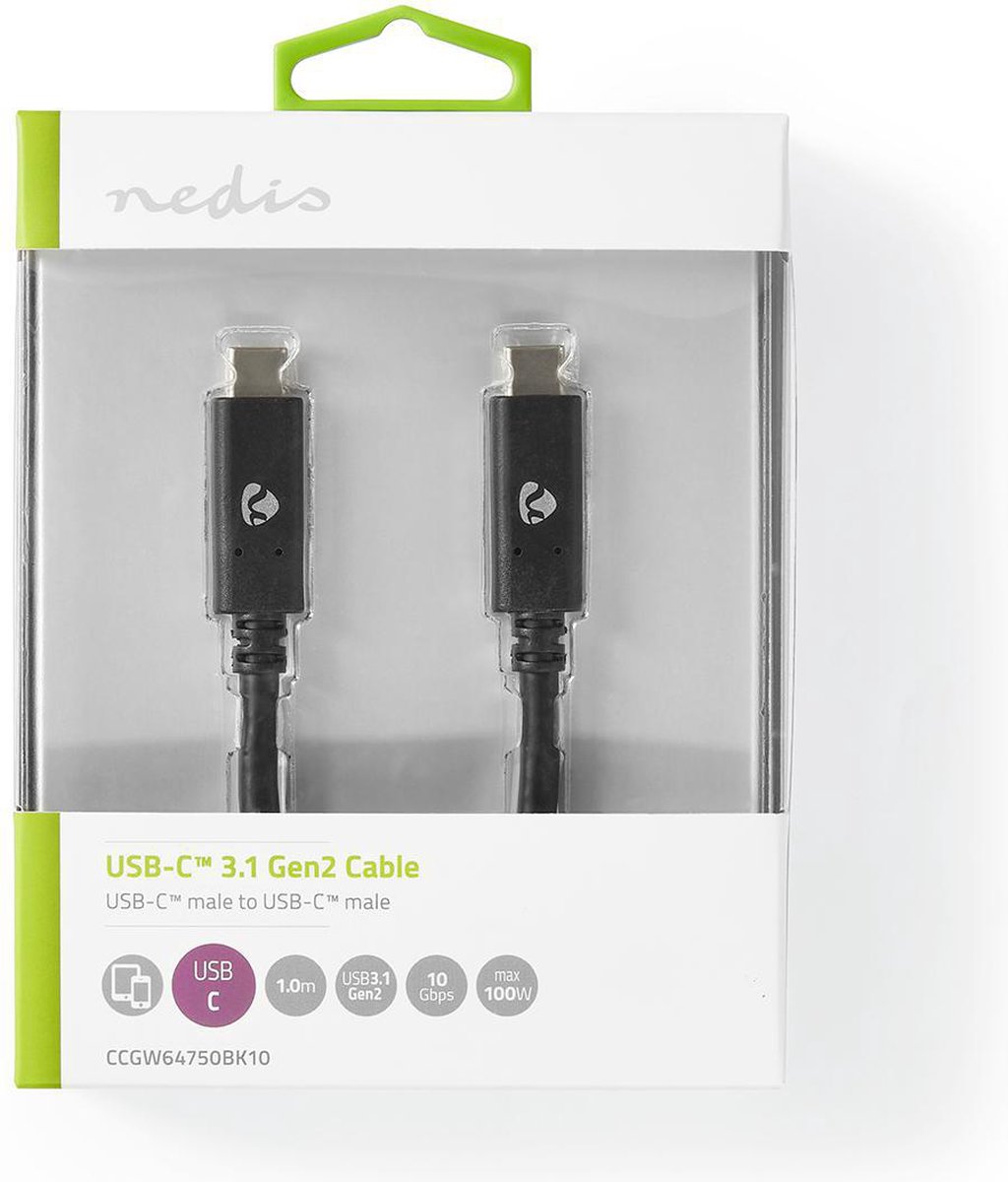 Nedis Usb-kabel 1.00 M - Zwart