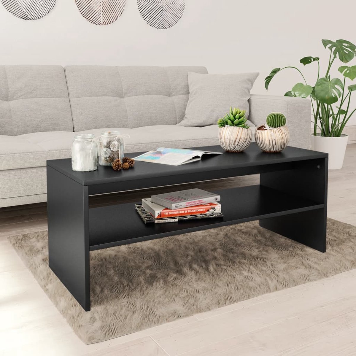 Vidaxl Salontafel 100x40x40 Cm Spaanplaat - Negro