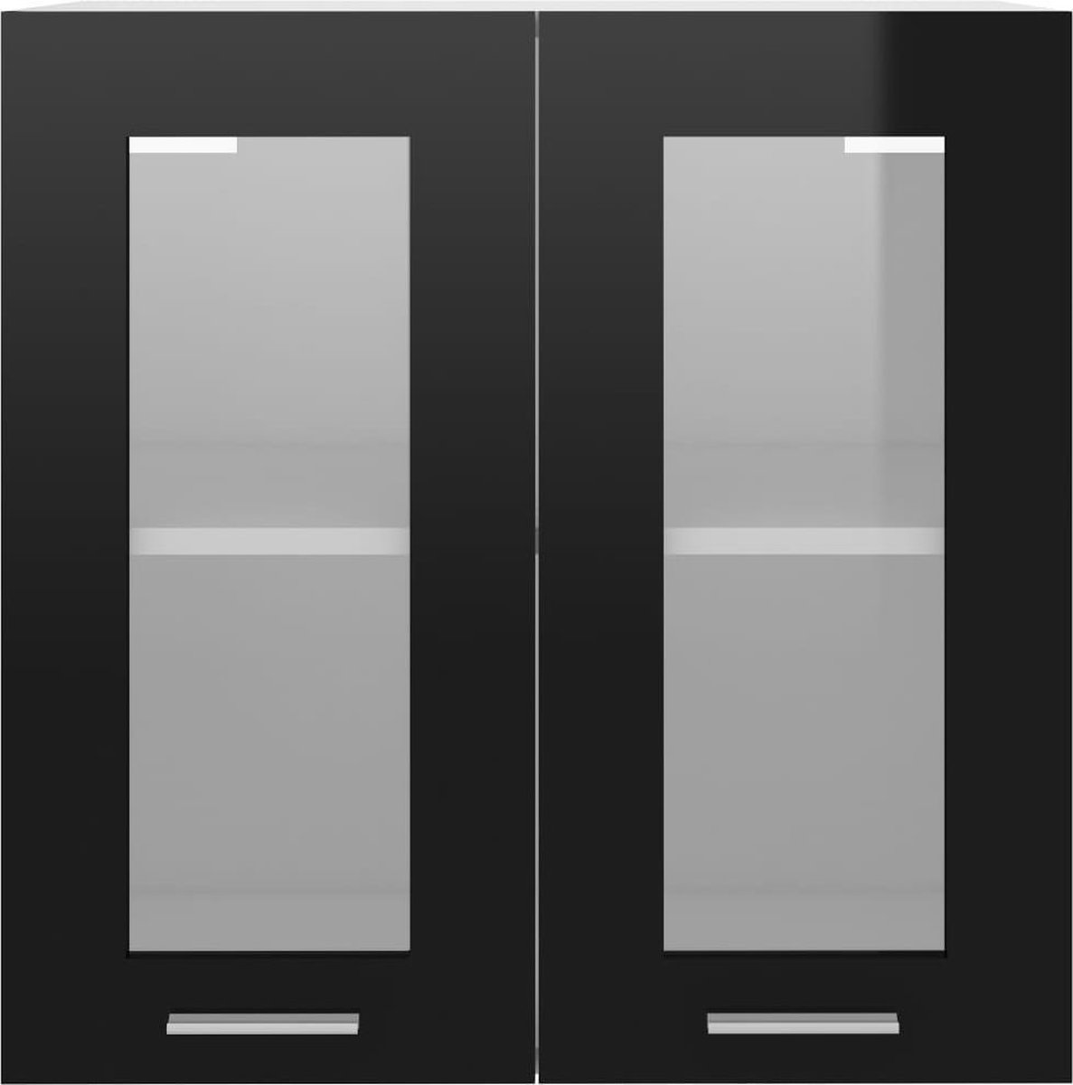 Vidaxl Hangkast 60x31x60 Cm Spaanplaat Hoogglans - Zwart
