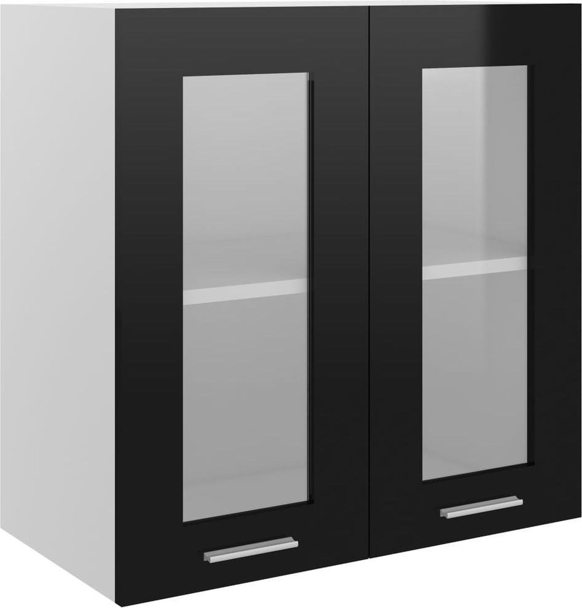 Vidaxl Hangkast 60x31x60 Cm Spaanplaat Hoogglans - Zwart