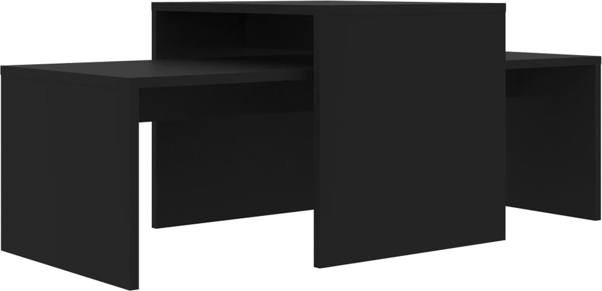 Vidaxl Salontafelset 100x48x40 Cm Spaanplaat - Zwart