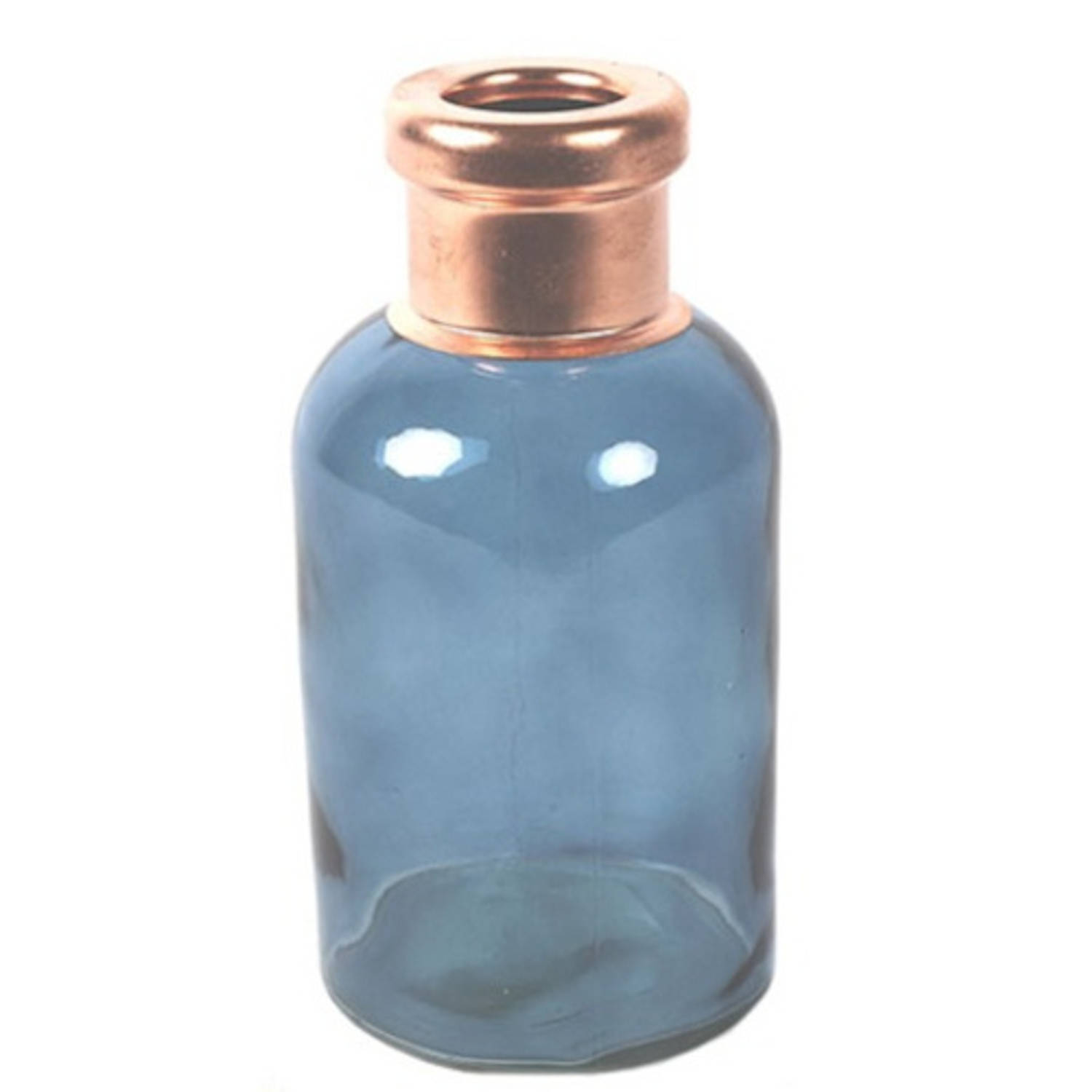 TOM Vaas Babet 21 X 10 Cm Glas/koper - Blauw