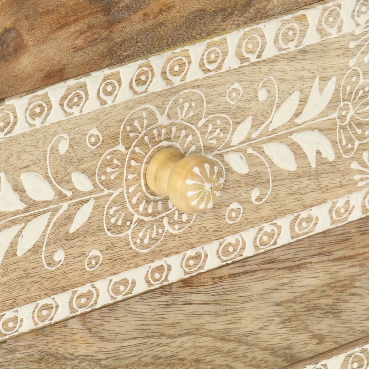 Vidaxl Nachtkastje Handgeschilderd 40x30x60 Cm Massief Mangohout - Bruin