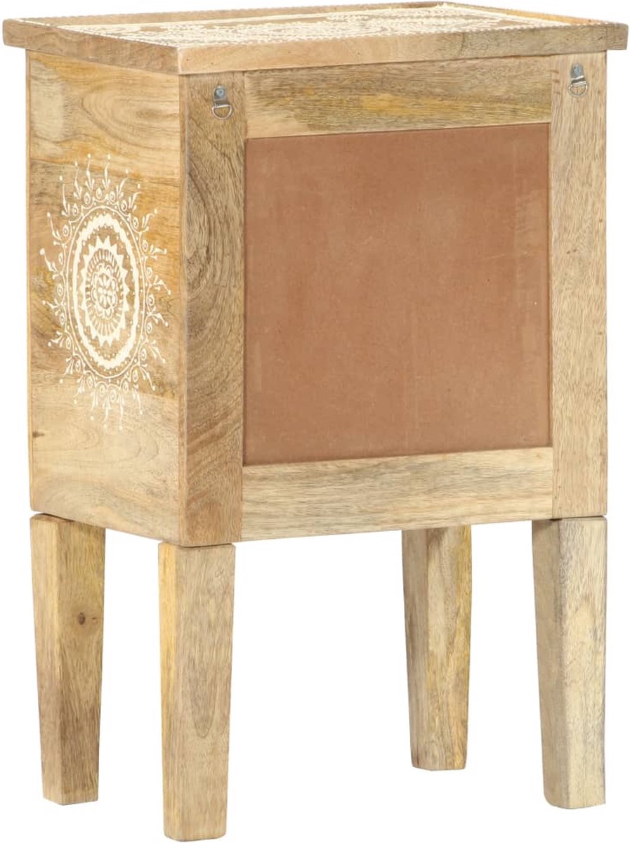 Vidaxl Nachtkastje Handgeschilderd 40x30x60 Cm Massief Mangohout - Bruin