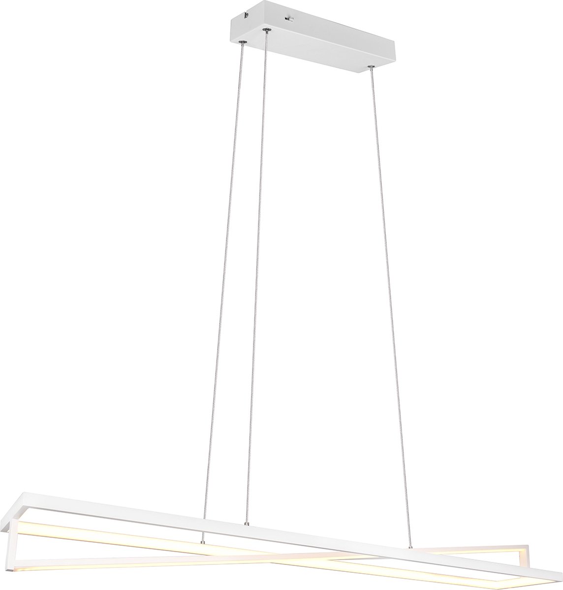 BES LED Led Hanglamp - Trion Ediyon - 35w - Aanpasbare Kleur - Dimbaar - Rechthoek - Mat Wit - Aluminium