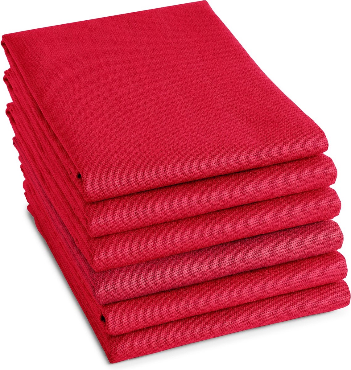 DDDDD Theedoek Logo - 60x65 Cm - Red - 6 Stuks - Rood