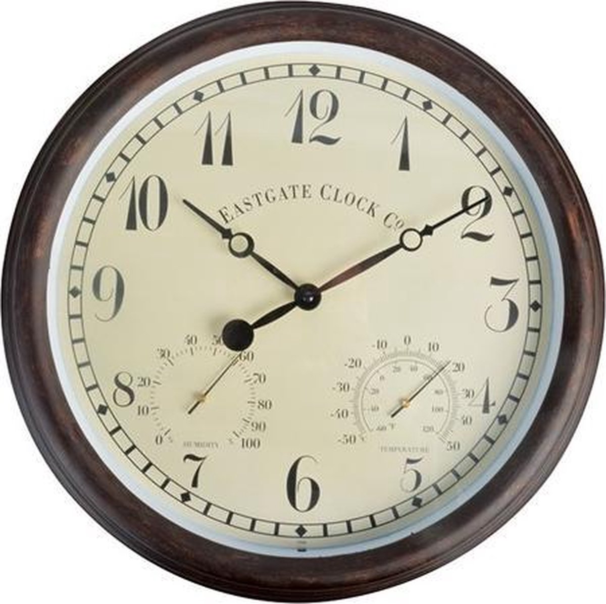 Esschert Design Stationsklok Met Thermo-hygrometer 30,5 Cm Tf008 - Bruin