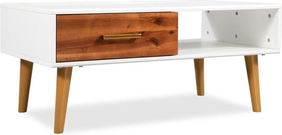 Vidaxl Salontafel 90x50x40 Cm Massief Acaciahout - Bruin