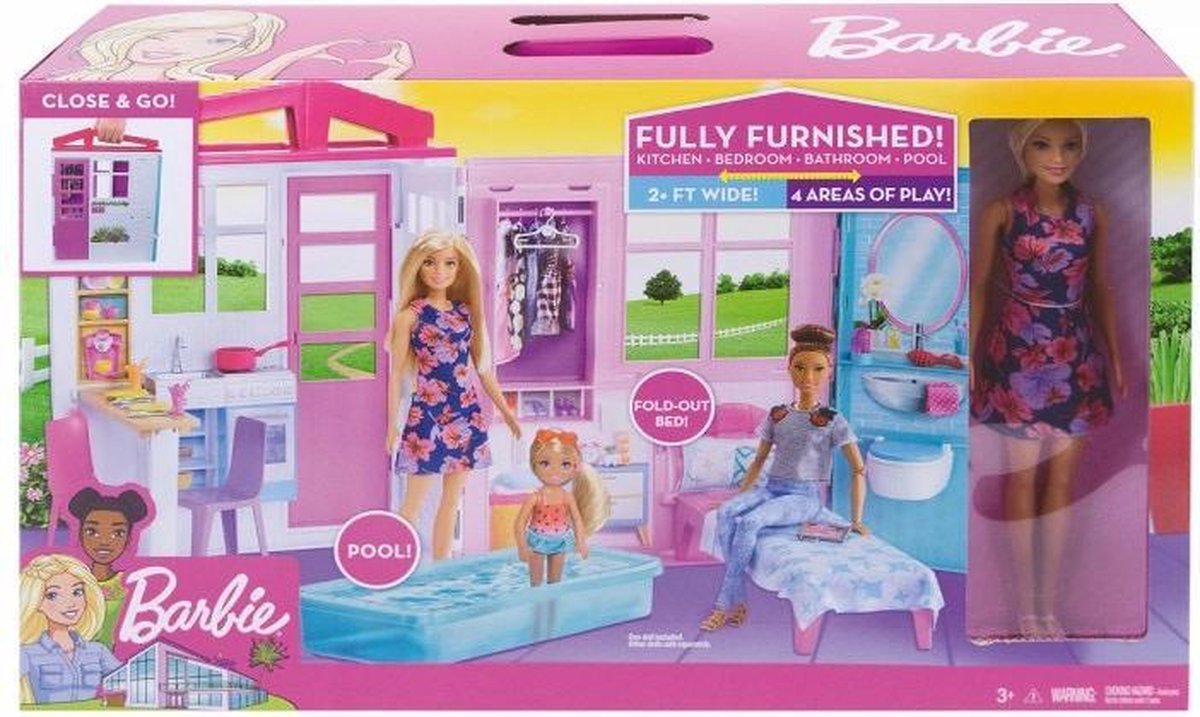 Barbie Poppenhuis - Inclusief Een pop - Roze
